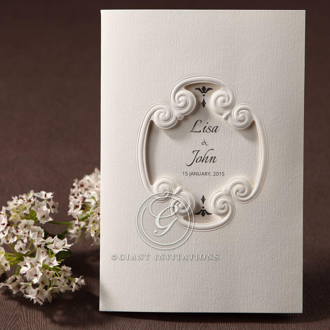 Slightly textured insert paper attached to a stunning card with open vintage themed picture frame center

